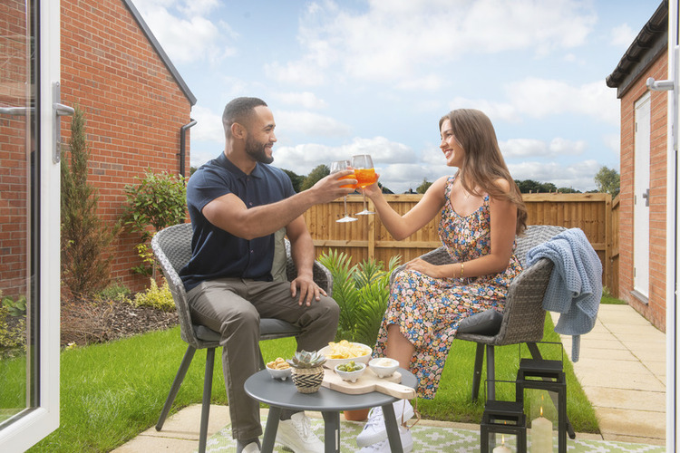 Couple celebrating