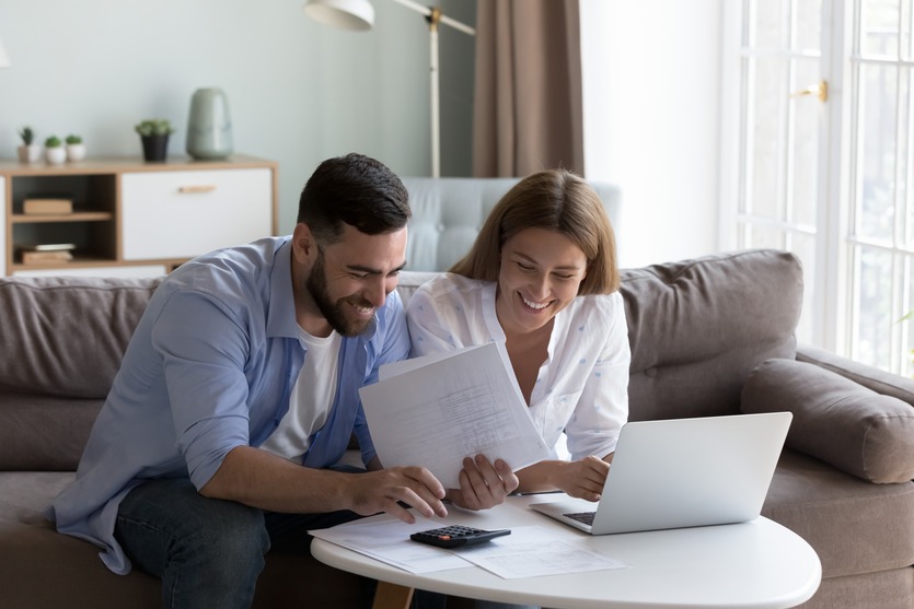 Couple working together